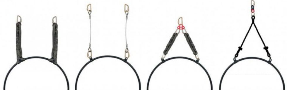 Black Spanset Round Slings 2-Pack (5300lb Capacity) For Aerial Hoop, Yoga Hammock & Rigging