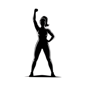 woman with boosted self confidence icon pole fitness dancing